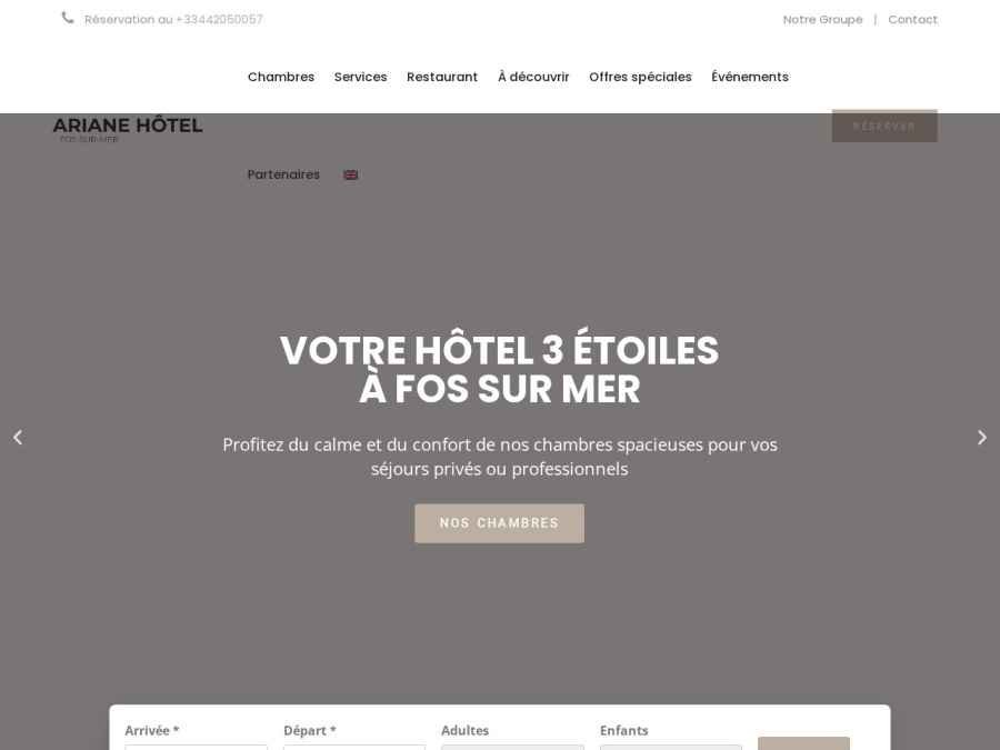 Réalisation Ariane Fos Hotel - Wordpress