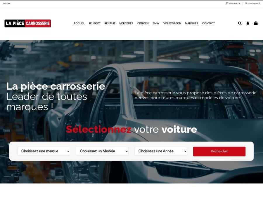 Réalisation La Pièce Carrosserie - Prestashop