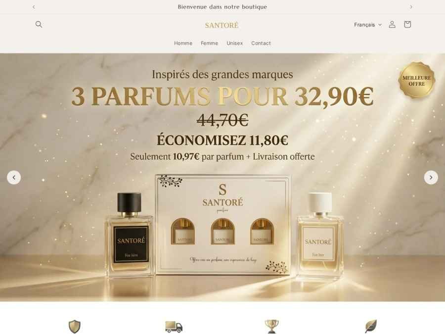 Réalisation Santor Essence - Shopify